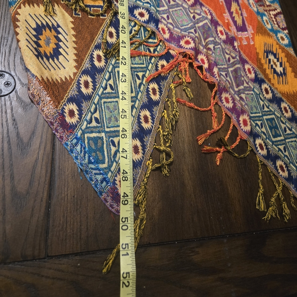 Hoho / Aztec Patterned Shawl Multicolor Mede In M… - image 6